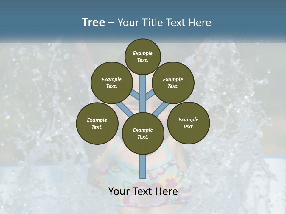 A Young Girl Splashing Water In A Pool PowerPoint Template