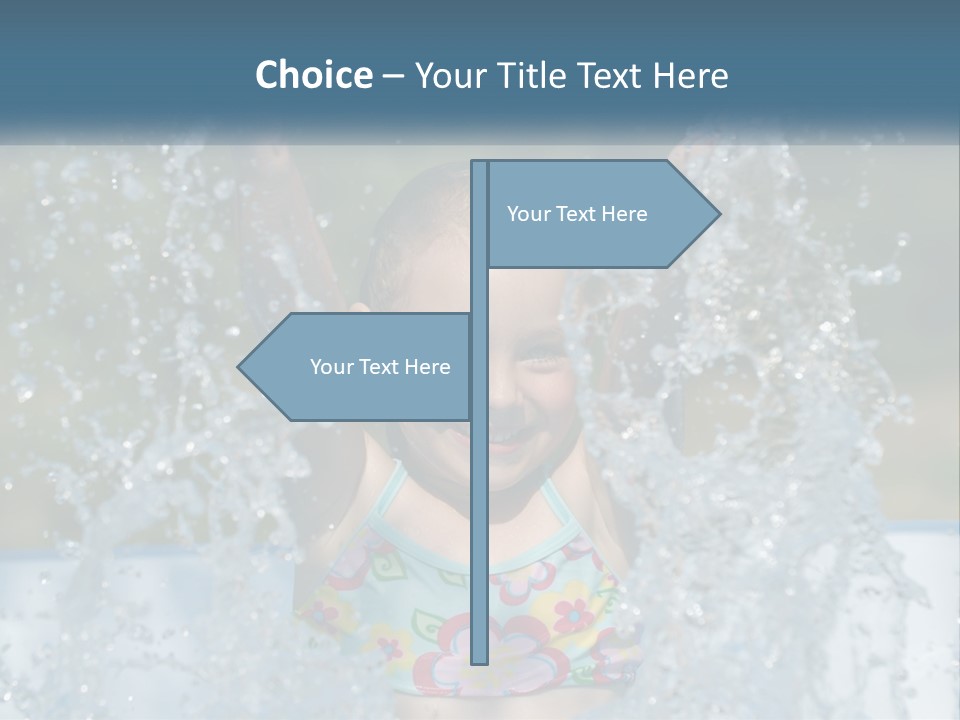A Young Girl Splashing Water In A Pool PowerPoint Template