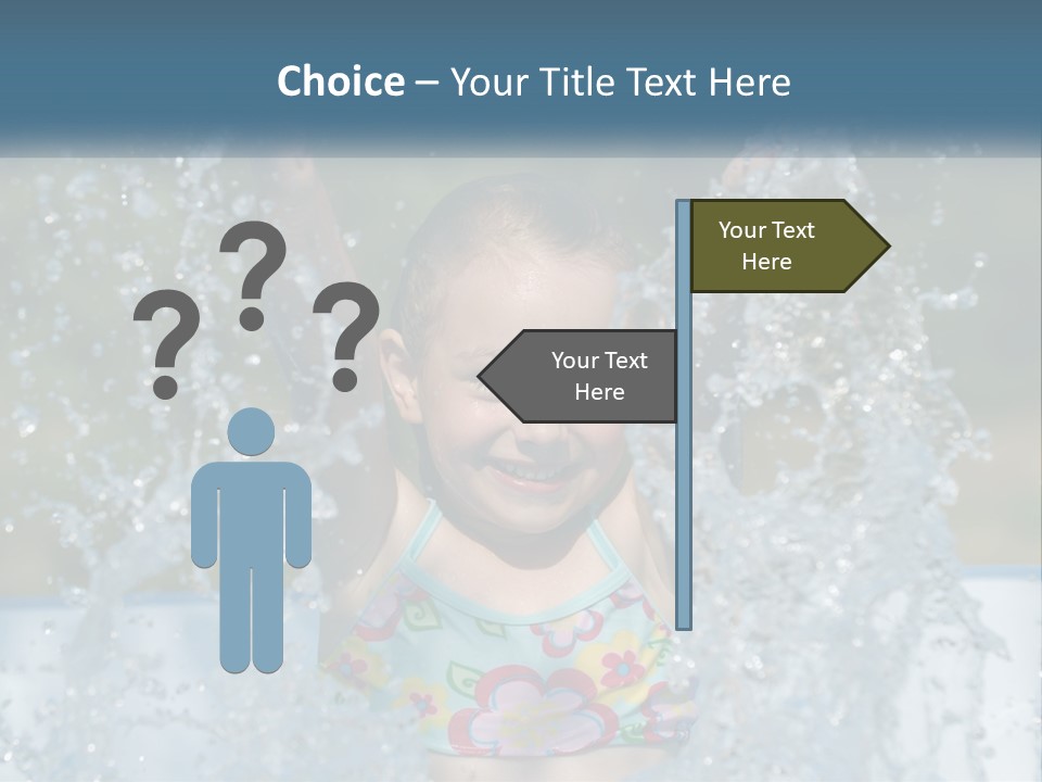 A Young Girl Splashing Water In A Pool PowerPoint Template