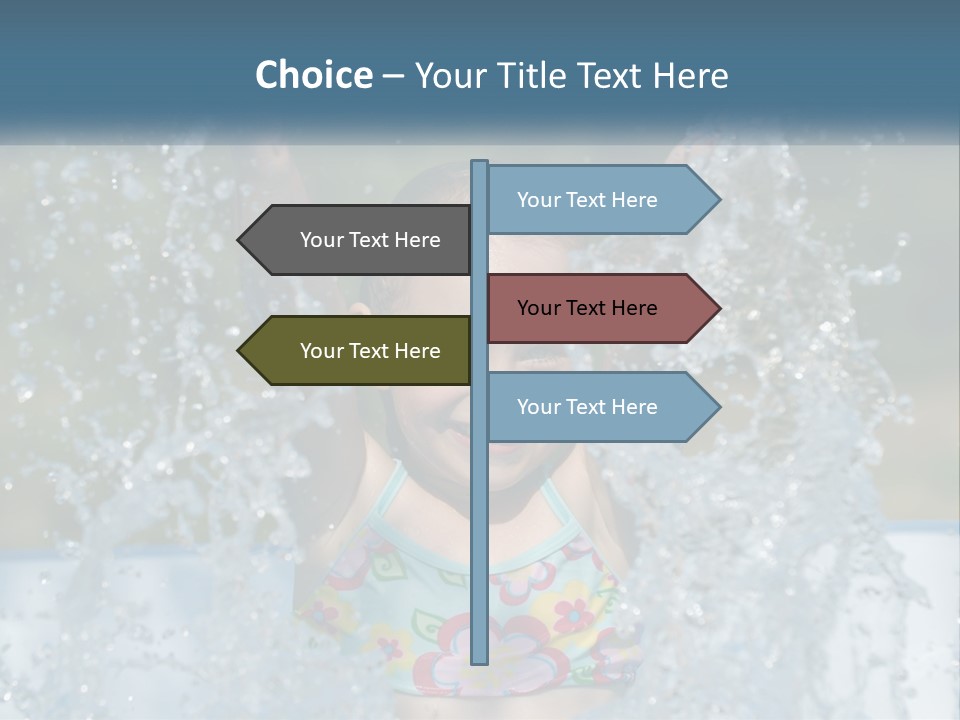 A Young Girl Splashing Water In A Pool PowerPoint Template