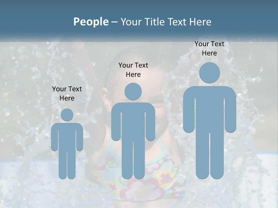 A Young Girl Splashing Water In A Pool PowerPoint Template