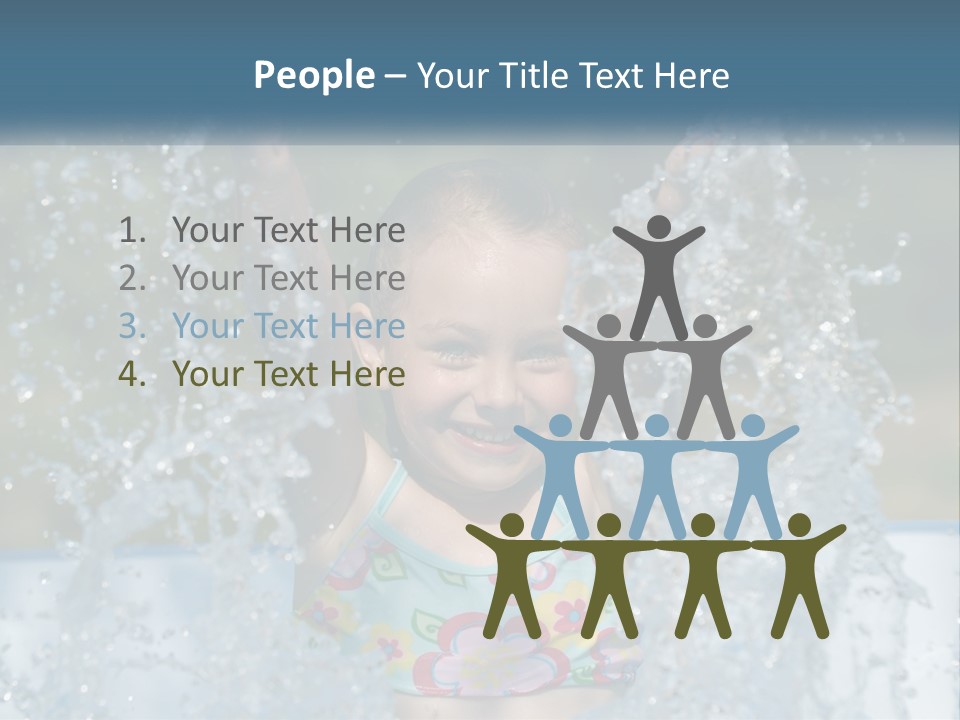 A Young Girl Splashing Water In A Pool PowerPoint Template