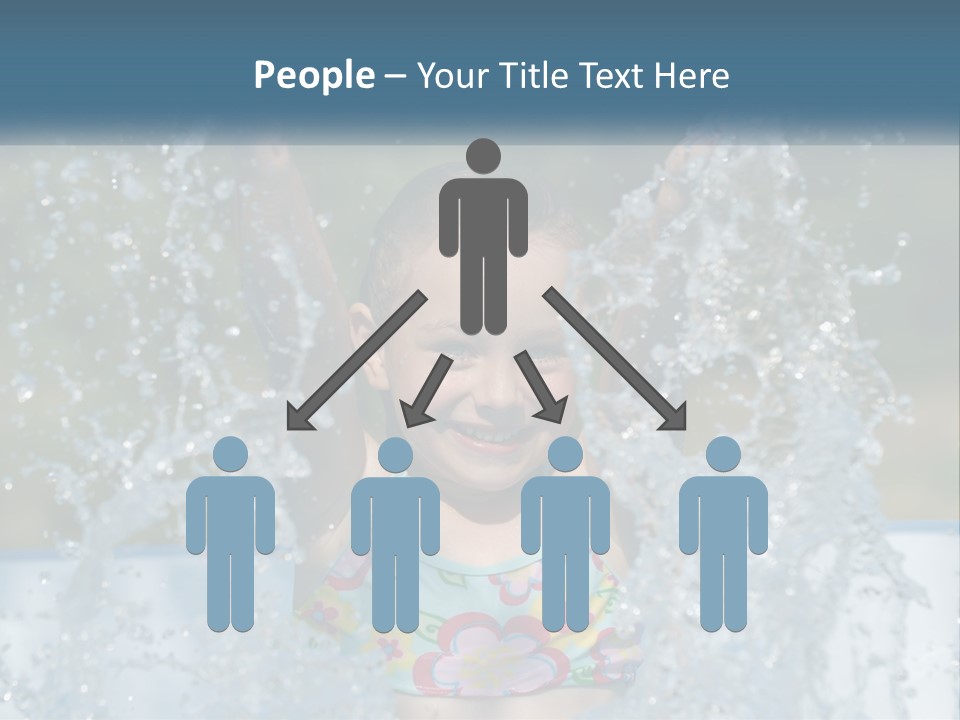 A Young Girl Splashing Water In A Pool PowerPoint Template