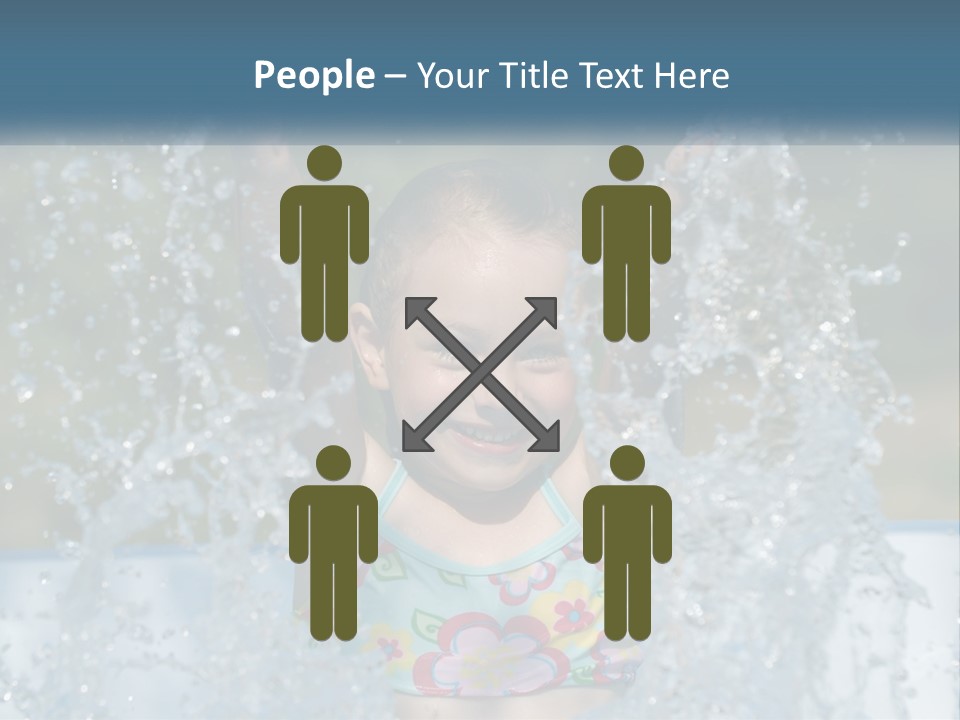 A Young Girl Splashing Water In A Pool PowerPoint Template