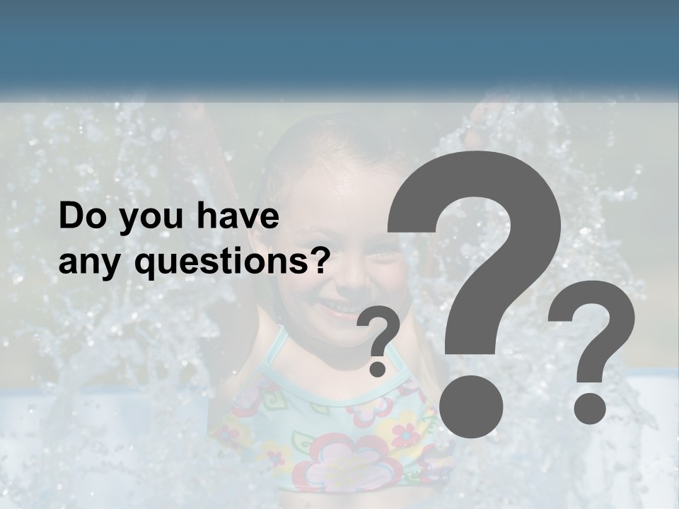 A Young Girl Splashing Water In A Pool PowerPoint Template