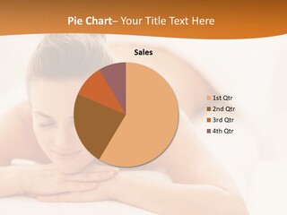 A Woman Laying On A Bed With Her Hands On Her Chest PowerPoint Template