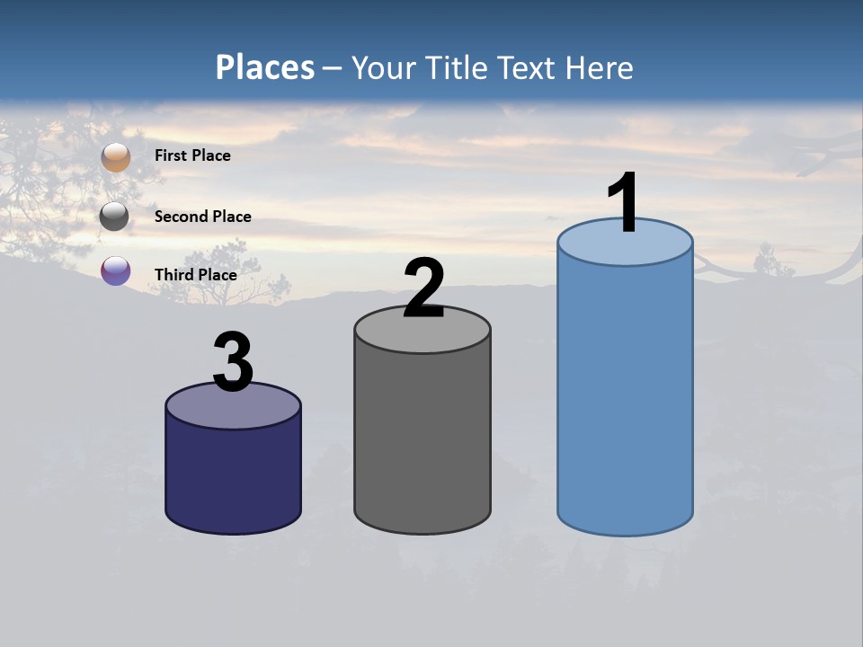 A Beautiful Sunset Over A Lake With Trees In The Foreground PowerPoint Template