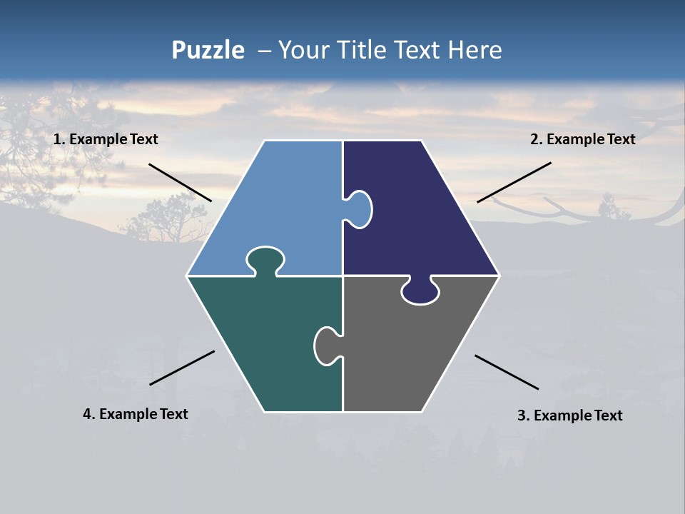A Beautiful Sunset Over A Lake With Trees In The Foreground PowerPoint Template