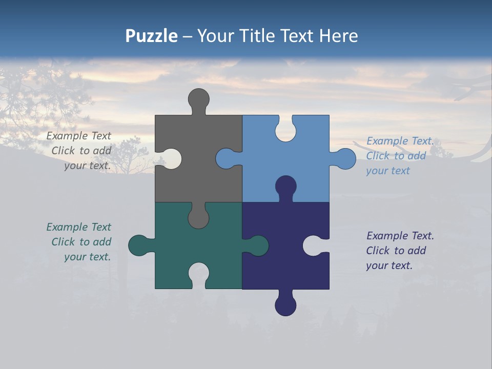 A Beautiful Sunset Over A Lake With Trees In The Foreground PowerPoint Template