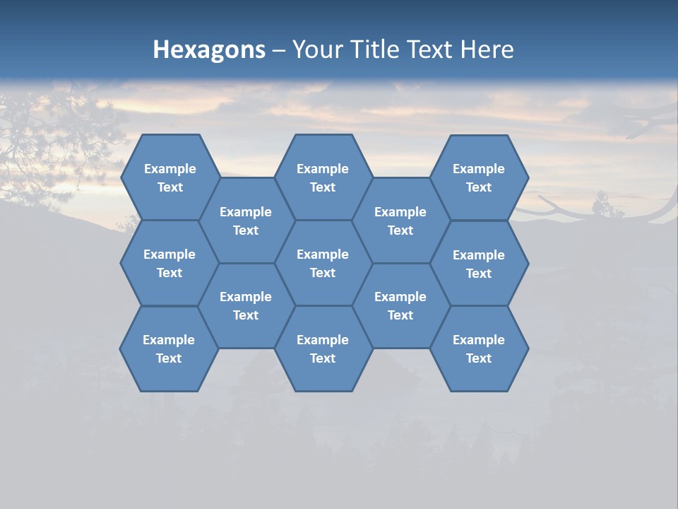 A Beautiful Sunset Over A Lake With Trees In The Foreground PowerPoint Template