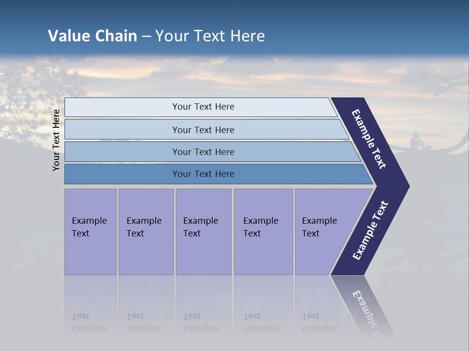 A Beautiful Sunset Over A Lake With Trees In The Foreground PowerPoint Template