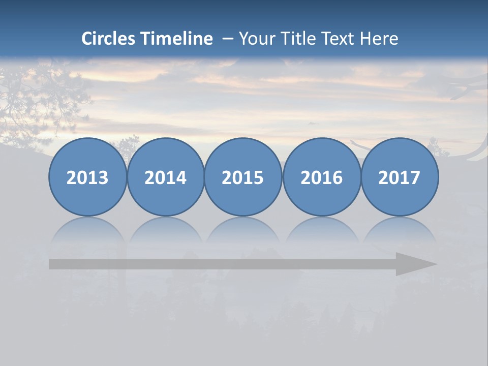 A Beautiful Sunset Over A Lake With Trees In The Foreground PowerPoint Template