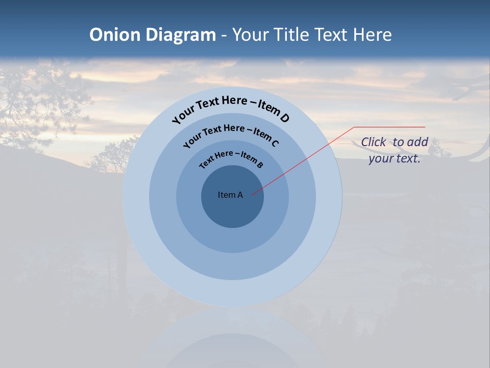 A Beautiful Sunset Over A Lake With Trees In The Foreground PowerPoint Template