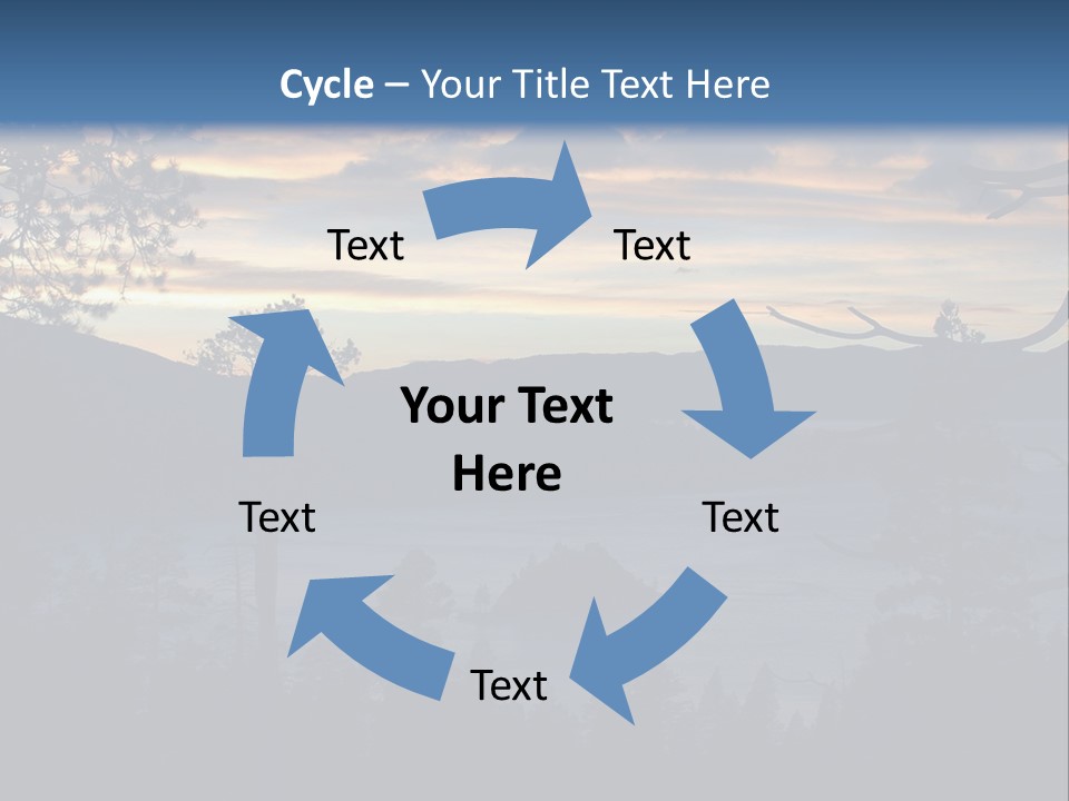 A Beautiful Sunset Over A Lake With Trees In The Foreground PowerPoint Template