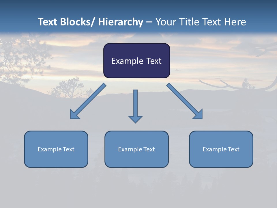 A Beautiful Sunset Over A Lake With Trees In The Foreground PowerPoint Template