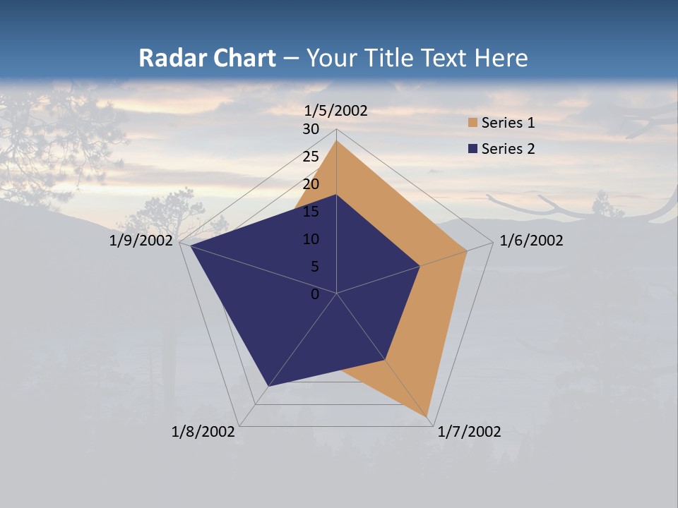 A Beautiful Sunset Over A Lake With Trees In The Foreground PowerPoint Template