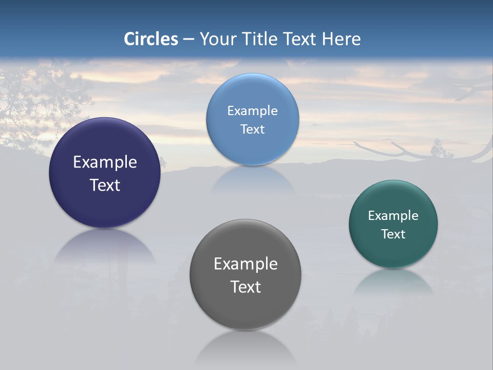 A Beautiful Sunset Over A Lake With Trees In The Foreground PowerPoint Template