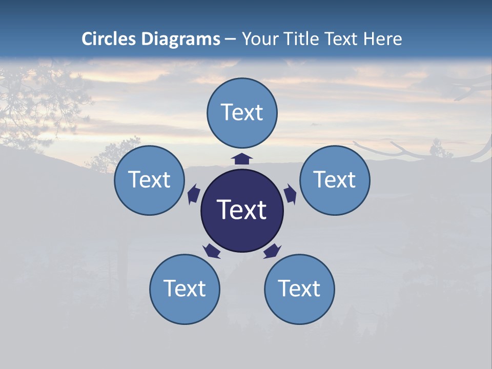 A Beautiful Sunset Over A Lake With Trees In The Foreground PowerPoint Template