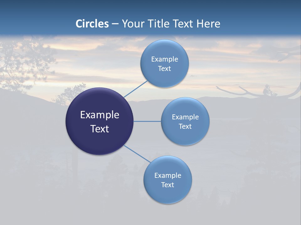 A Beautiful Sunset Over A Lake With Trees In The Foreground PowerPoint Template