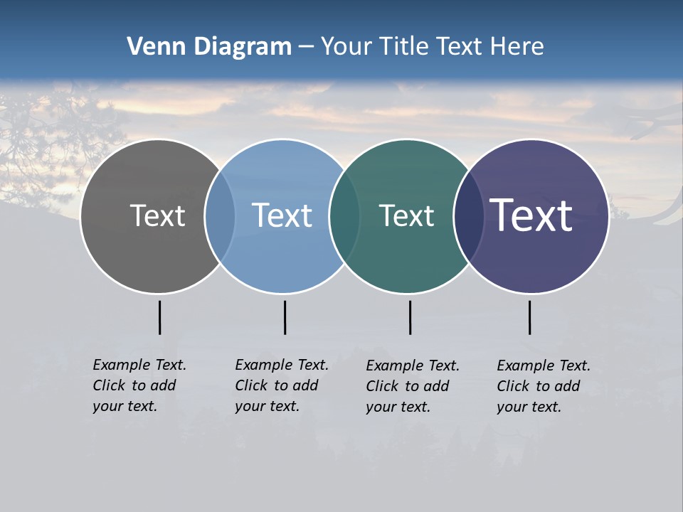 A Beautiful Sunset Over A Lake With Trees In The Foreground PowerPoint Template