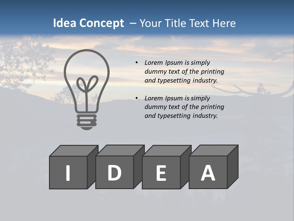 A Beautiful Sunset Over A Lake With Trees In The Foreground PowerPoint Template