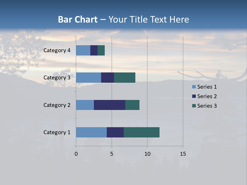 A Beautiful Sunset Over A Lake With Trees In The Foreground PowerPoint Template