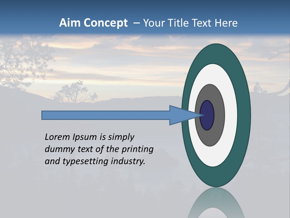 A Beautiful Sunset Over A Lake With Trees In The Foreground PowerPoint Template
