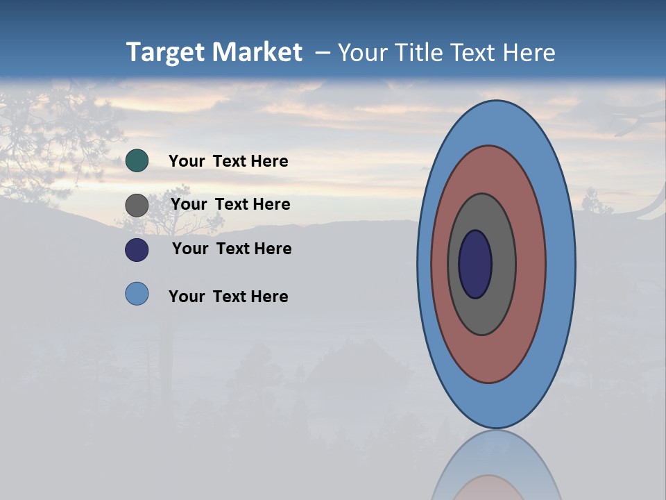 A Beautiful Sunset Over A Lake With Trees In The Foreground PowerPoint Template