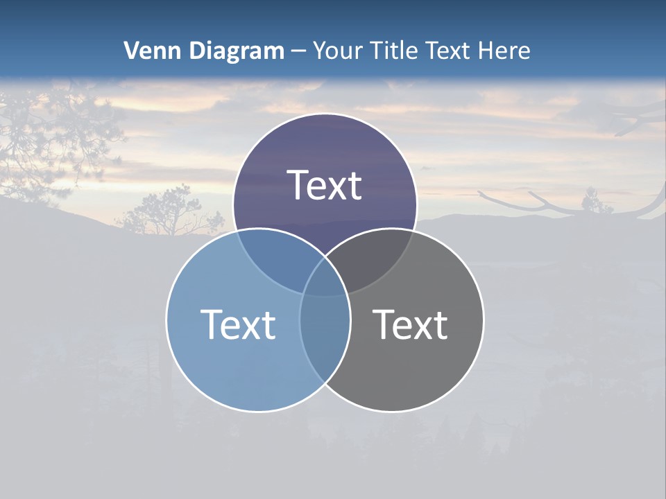 A Beautiful Sunset Over A Lake With Trees In The Foreground PowerPoint Template