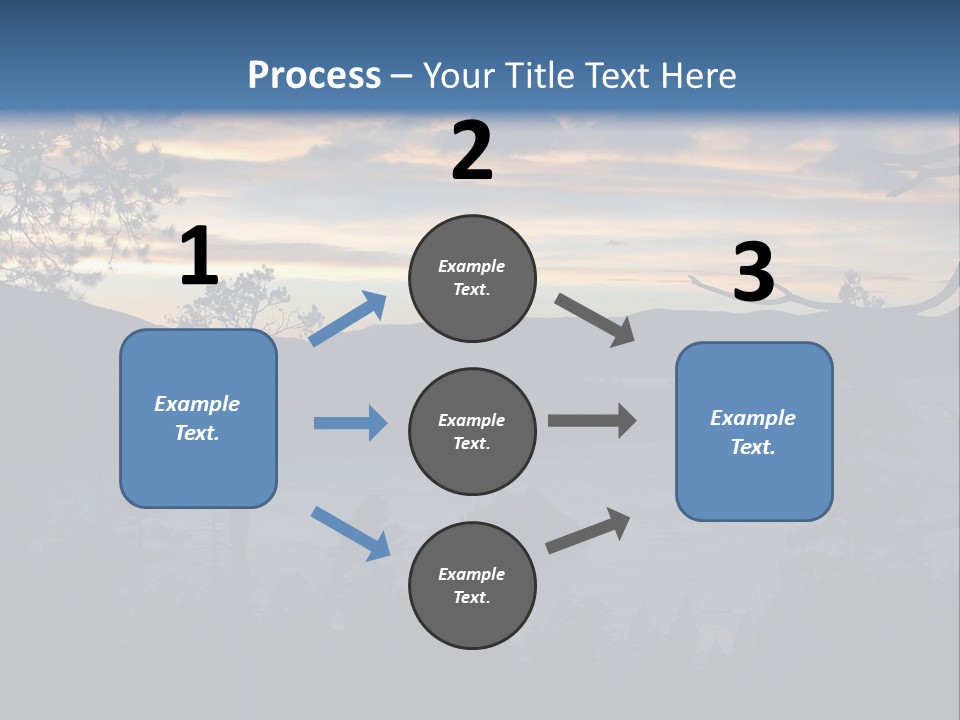 A Beautiful Sunset Over A Lake With Trees In The Foreground PowerPoint Template