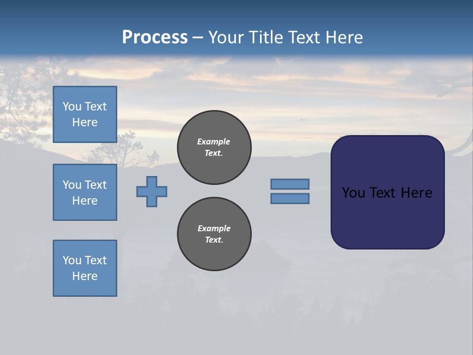 A Beautiful Sunset Over A Lake With Trees In The Foreground PowerPoint Template