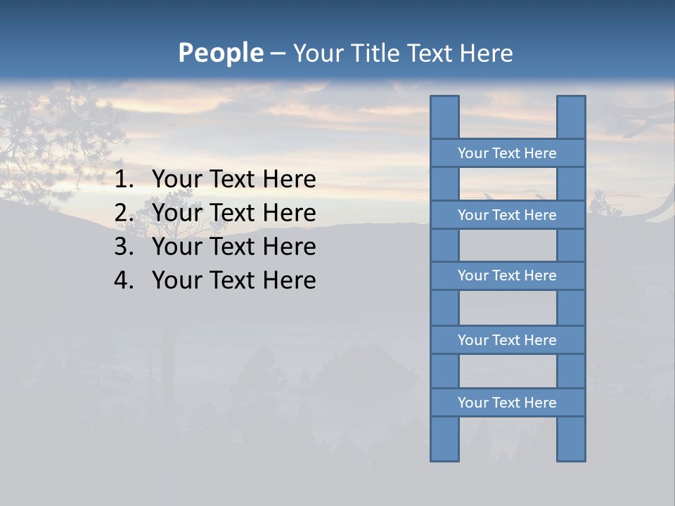 A Beautiful Sunset Over A Lake With Trees In The Foreground PowerPoint Template