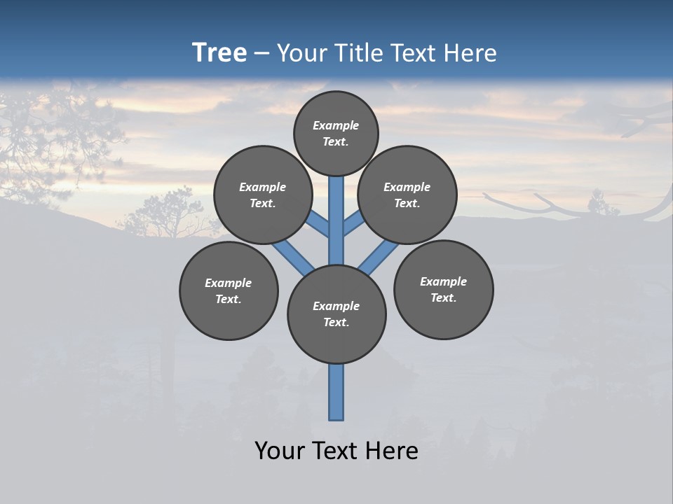 A Beautiful Sunset Over A Lake With Trees In The Foreground PowerPoint Template