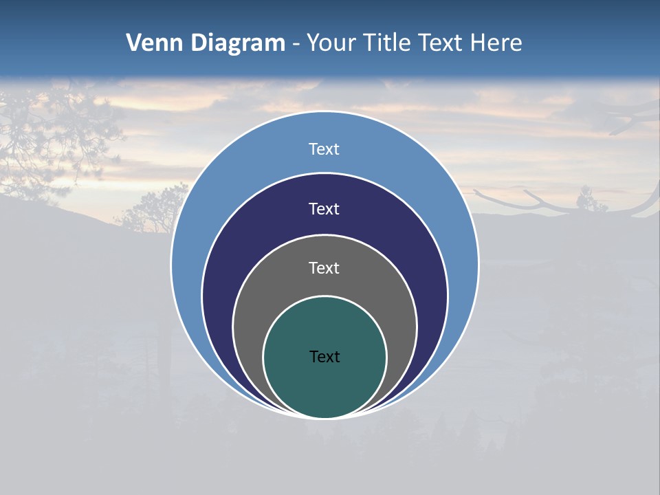 A Beautiful Sunset Over A Lake With Trees In The Foreground PowerPoint Template