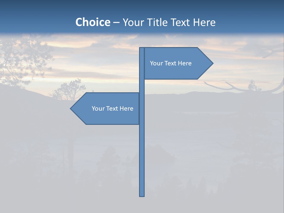 A Beautiful Sunset Over A Lake With Trees In The Foreground PowerPoint Template