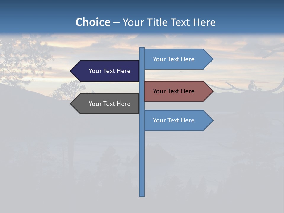 A Beautiful Sunset Over A Lake With Trees In The Foreground PowerPoint Template