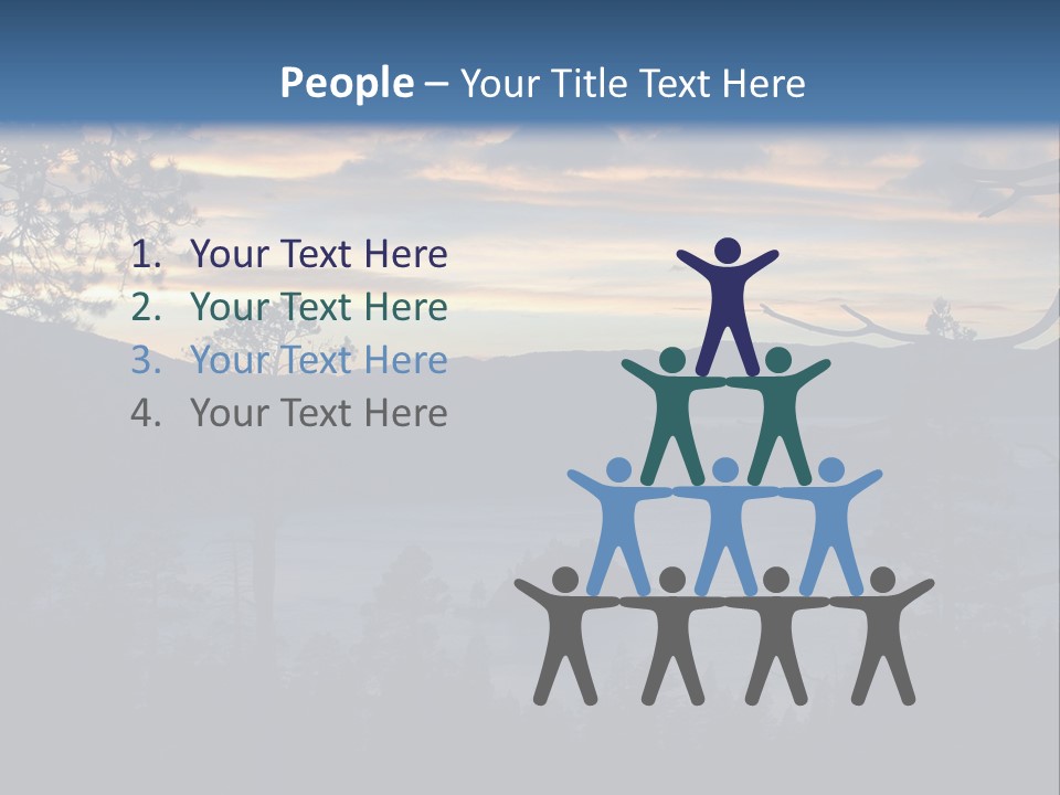 A Beautiful Sunset Over A Lake With Trees In The Foreground PowerPoint Template