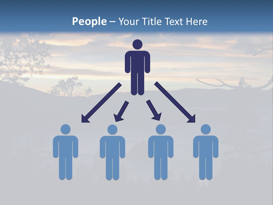 A Beautiful Sunset Over A Lake With Trees In The Foreground PowerPoint Template