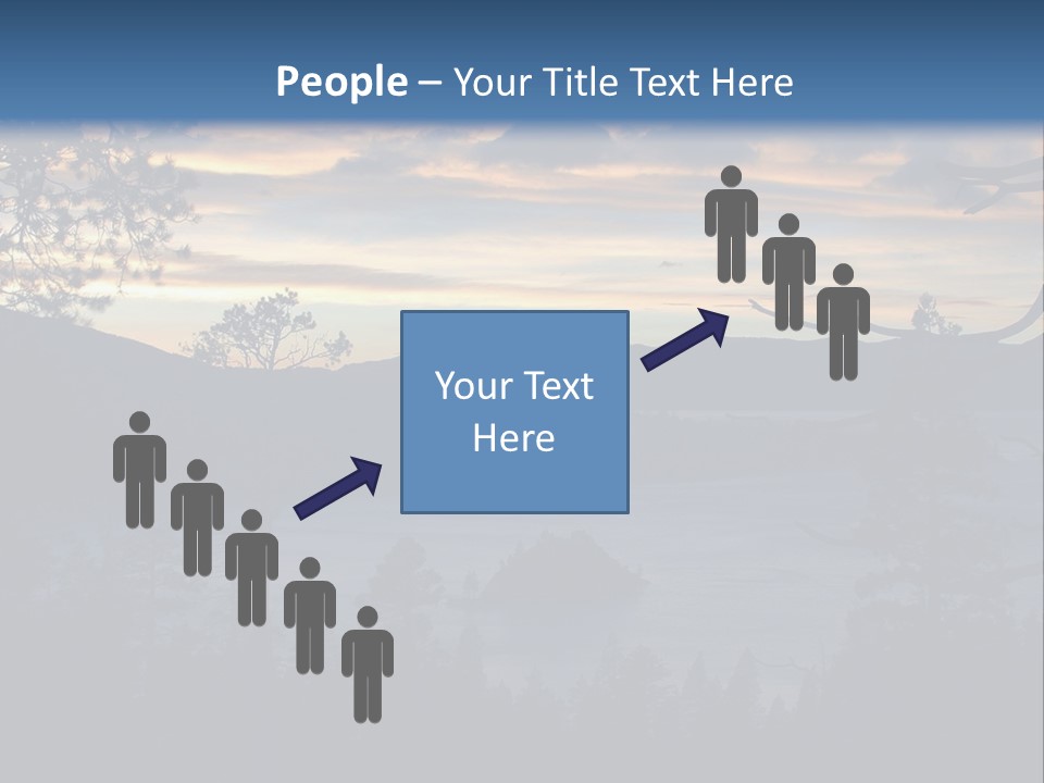 A Beautiful Sunset Over A Lake With Trees In The Foreground PowerPoint Template