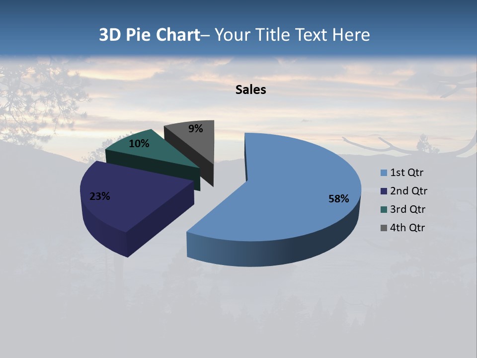 A Beautiful Sunset Over A Lake With Trees In The Foreground PowerPoint Template