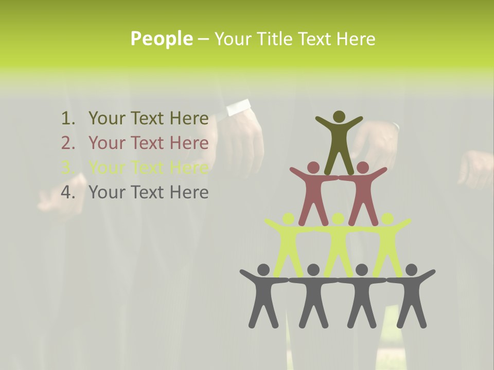 A Group Of Men In Suits Standing In A Row PowerPoint Template