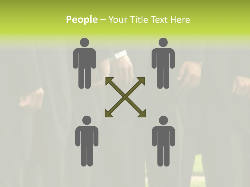 A Group Of Men In Suits Standing In A Row PowerPoint Template