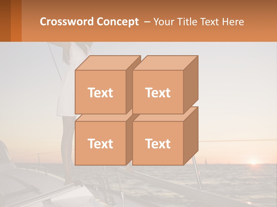 A Woman In A White Dress Is Standing On A Boat PowerPoint Template