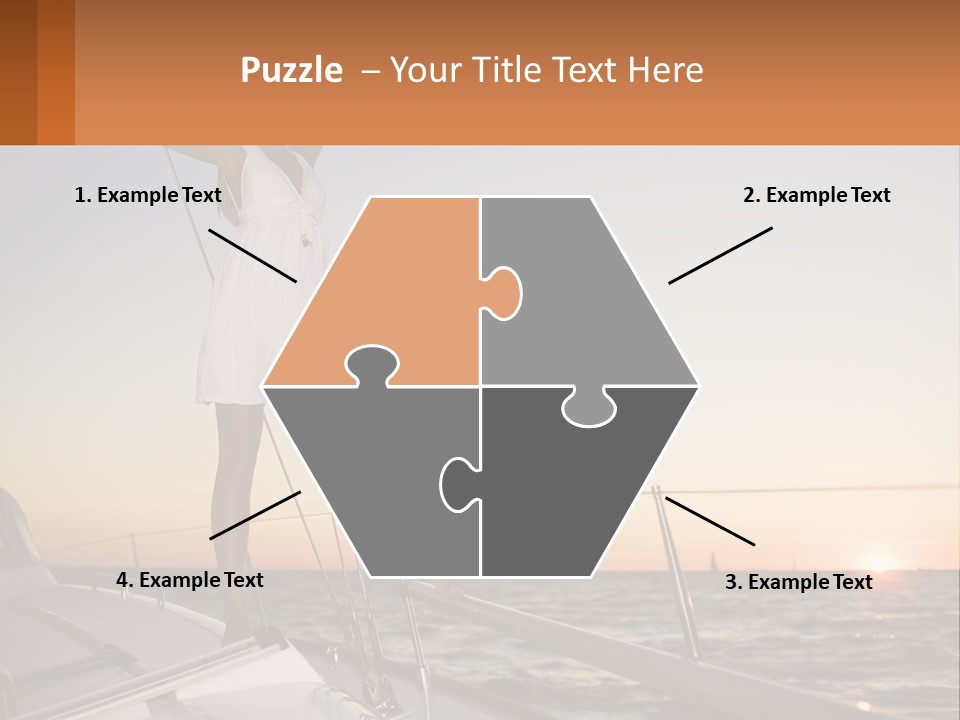 A Woman In A White Dress Is Standing On A Boat PowerPoint Template