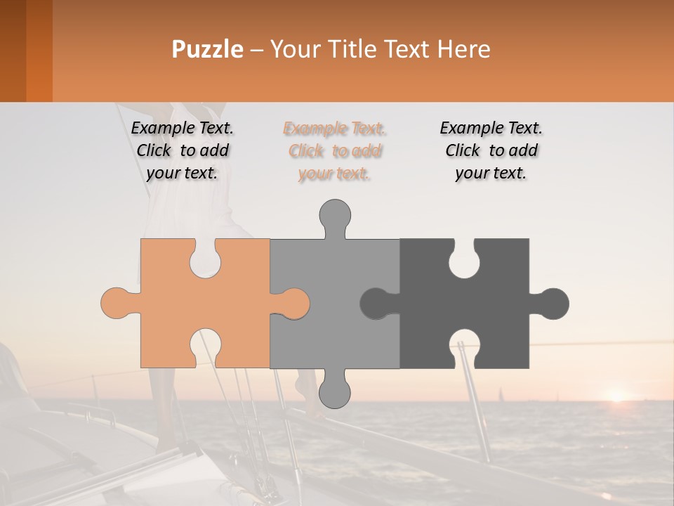 A Woman In A White Dress Is Standing On A Boat PowerPoint Template