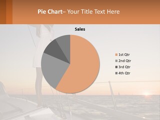 A Woman In A White Dress Is Standing On A Boat PowerPoint Template