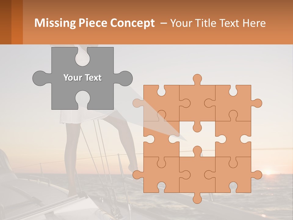 A Woman In A White Dress Is Standing On A Boat PowerPoint Template