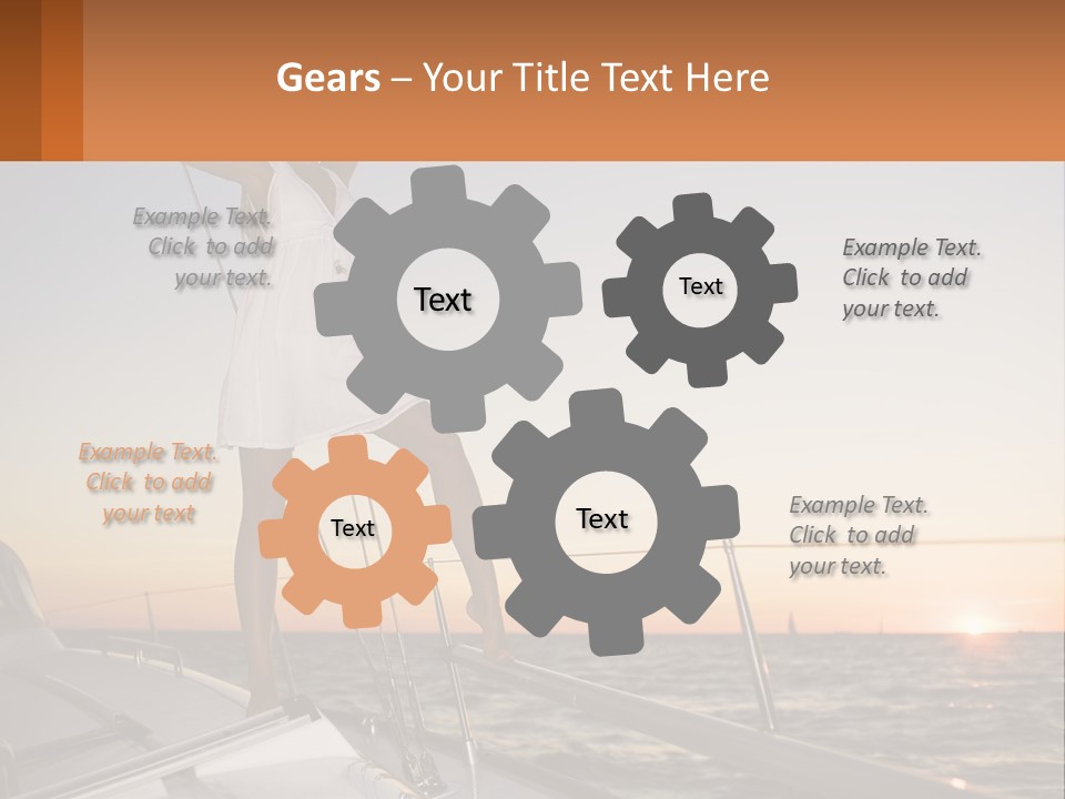 A Woman In A White Dress Is Standing On A Boat PowerPoint Template