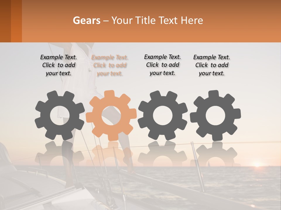 A Woman In A White Dress Is Standing On A Boat PowerPoint Template