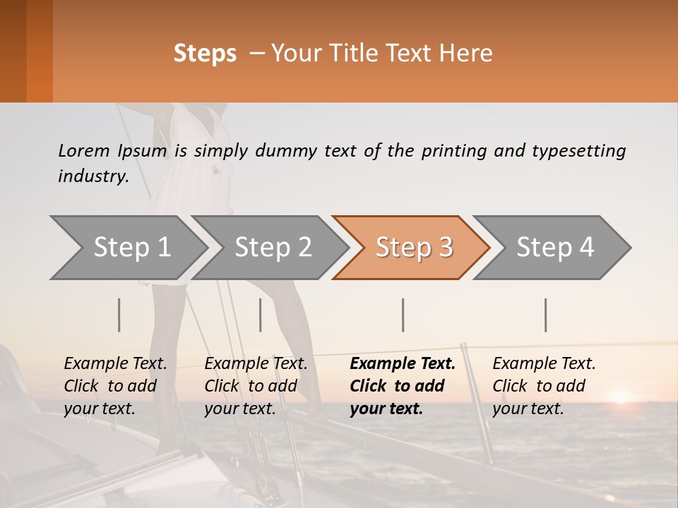 A Woman In A White Dress Is Standing On A Boat PowerPoint Template